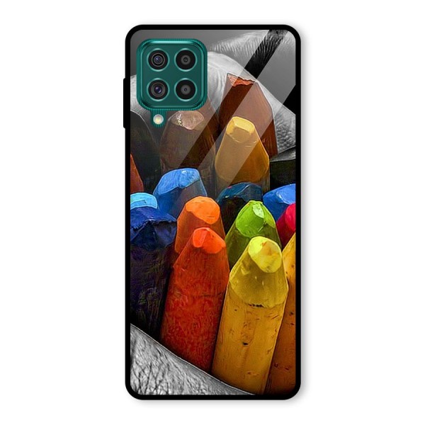 Crayons Beautiful Glass Back Case for Galaxy F62