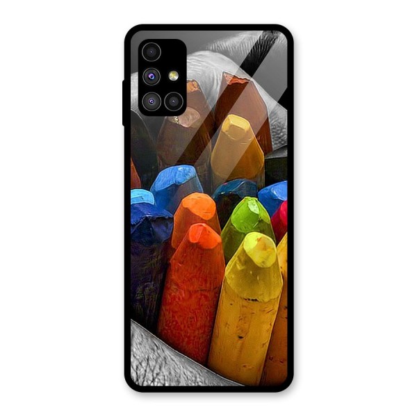 Crayons Beautiful Glass Back Case for Galaxy M51