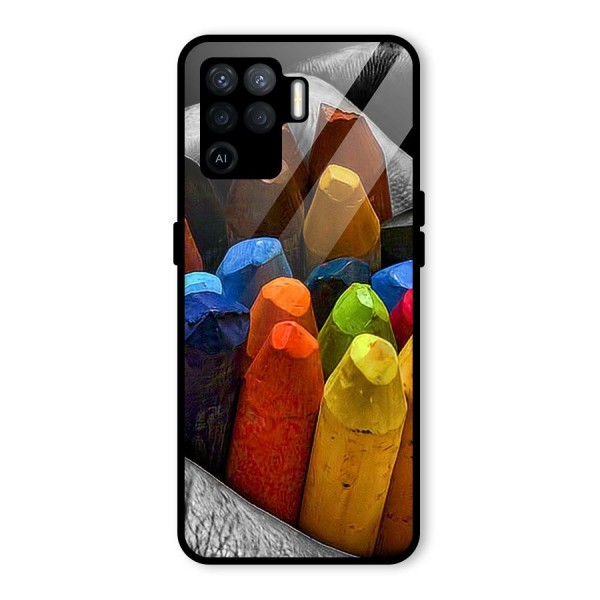 Crayons Beautiful Glass Back Case for Oppo F19 Pro