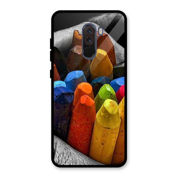 Crayons Beautiful Glass Back Case for Poco F1