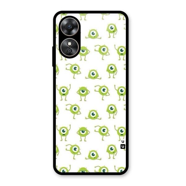 Crazy Green Maniac Glass Back Case for Oppo A17