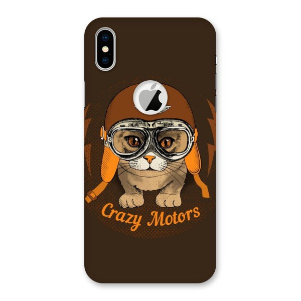 Crazy cat Back Case for iPhone XS Logo Cut