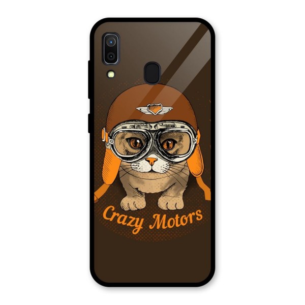 Crazy cat Glass Back Case for Galaxy A30