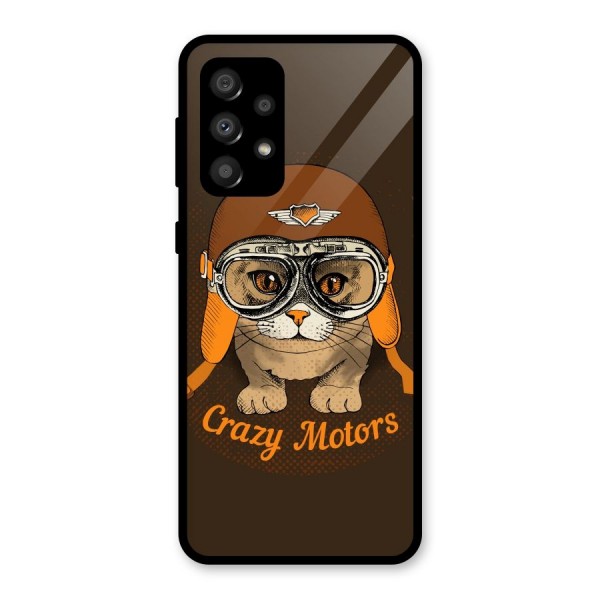 Crazy cat Glass Back Case for Galaxy A32