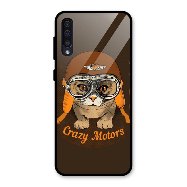 Crazy cat Glass Back Case for Galaxy A50s