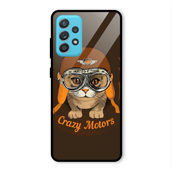 Crazy cat Glass Back Case for Galaxy A52s 5G