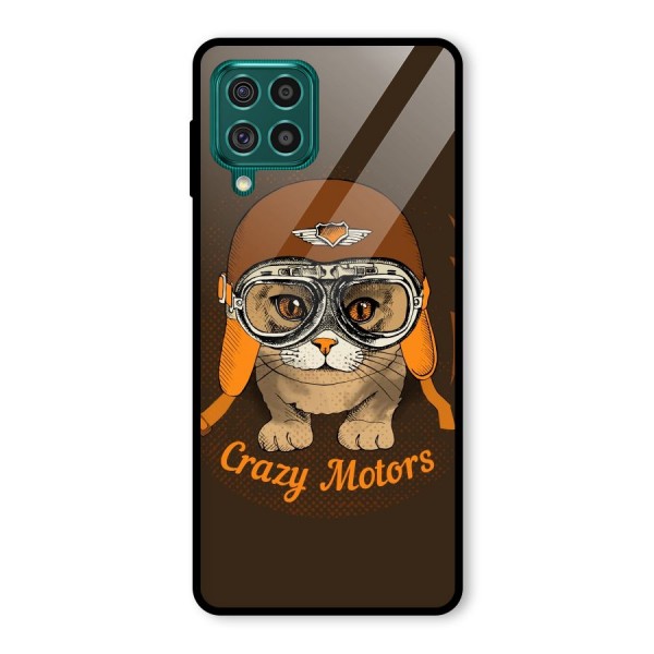 Crazy cat Glass Back Case for Galaxy F62