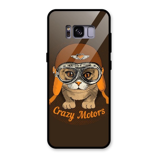 Crazy cat Glass Back Case for Galaxy S8