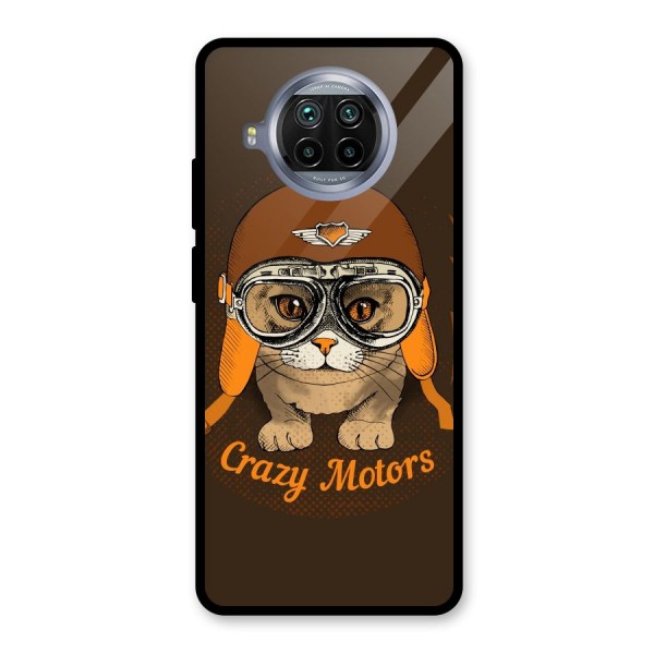 Crazy cat Glass Back Case for Mi 10i