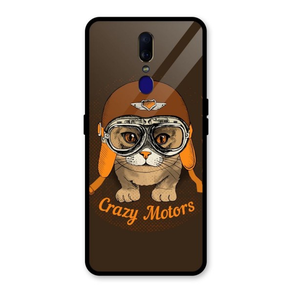 Crazy cat Glass Back Case for Oppo F11