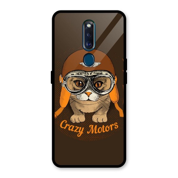 Crazy cat Glass Back Case for Oppo F11 Pro