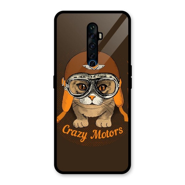 Crazy cat Glass Back Case for Oppo Reno2 Z