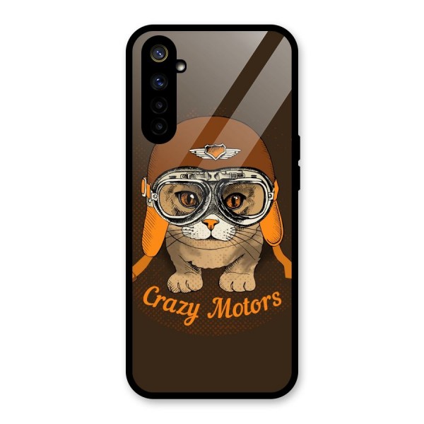 Crazy cat Glass Back Case for Realme 6