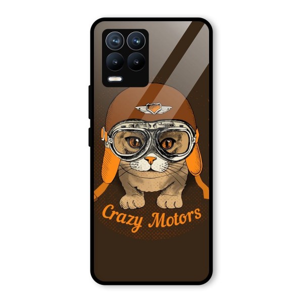 Crazy cat Glass Back Case for Realme 8 Pro