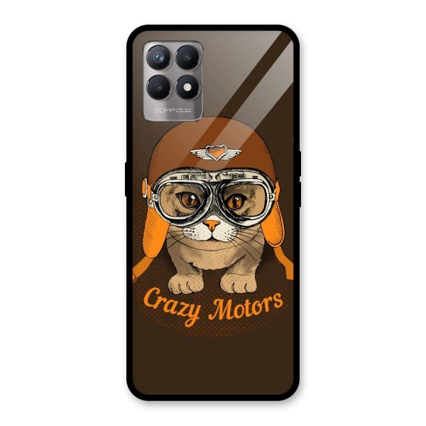 Crazy cat Glass Back Case for Realme 8i