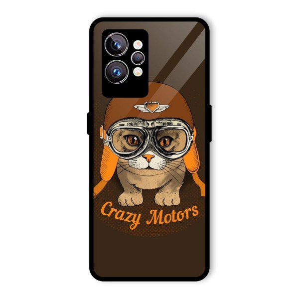 Crazy cat Glass Back Case for Realme GT2 Pro