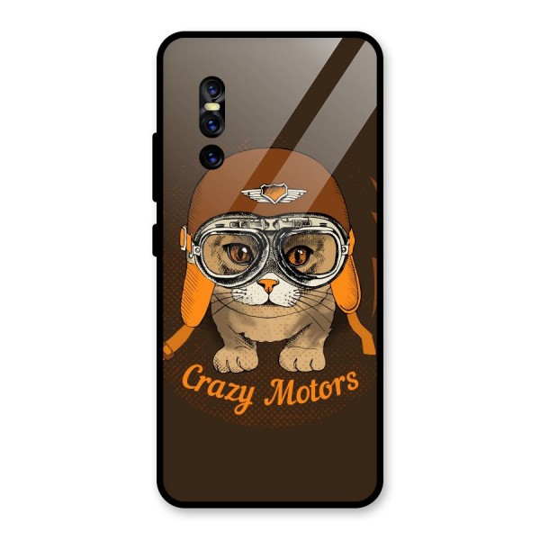 Crazy cat Glass Back Case for Vivo V15 Pro