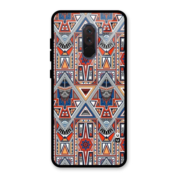 Creative Aztec Art Glass Back Case for Poco F1