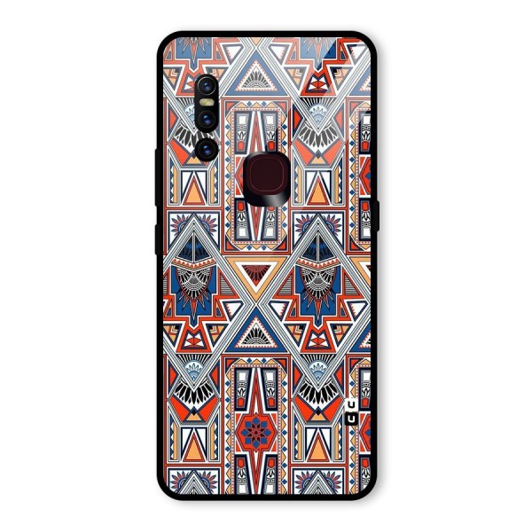 Creative Aztec Art Glass Back Case for Vivo V15