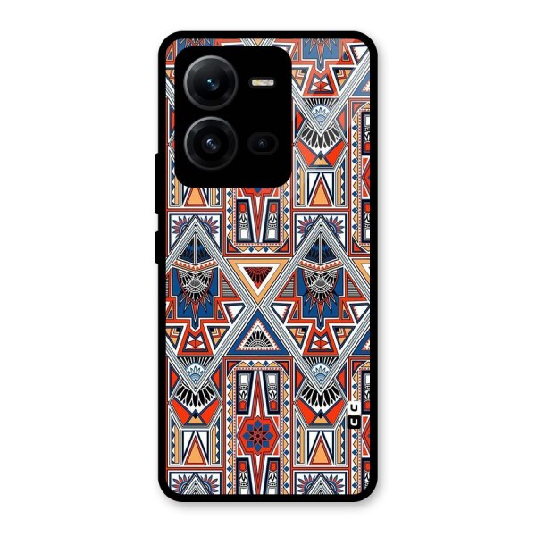 Creative Aztec Art Glass Back Case for Vivo V25