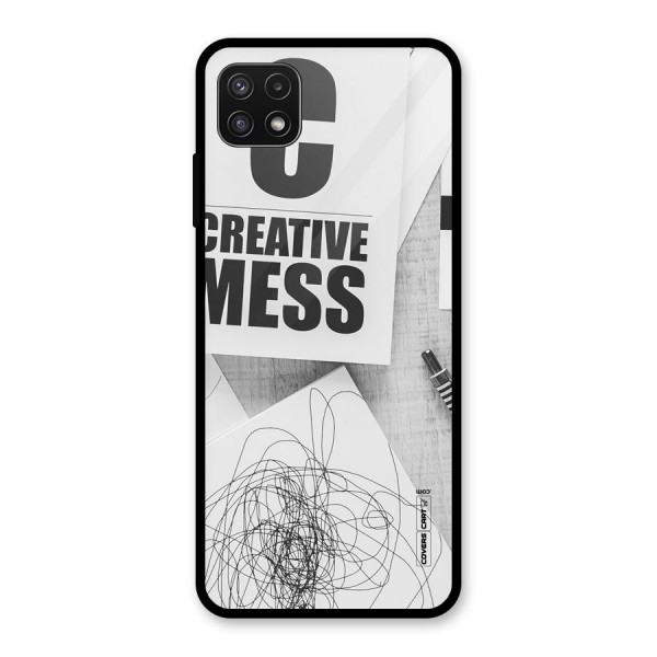 Creative Mess Glass Back Case for Galaxy A22 5G