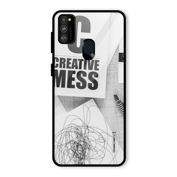 Creative Mess Glass Back Case for Galaxy M21