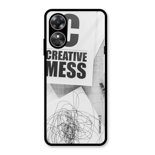 Creative Mess Glass Back Case for Oppo A17