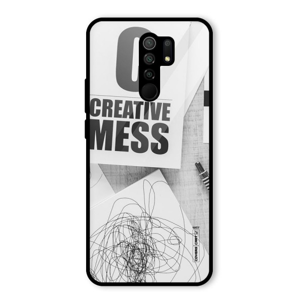 Creative Mess Glass Back Case for Redmi 9 Prime