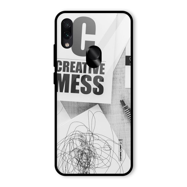 Creative Mess Glass Back Case for Redmi Note 7