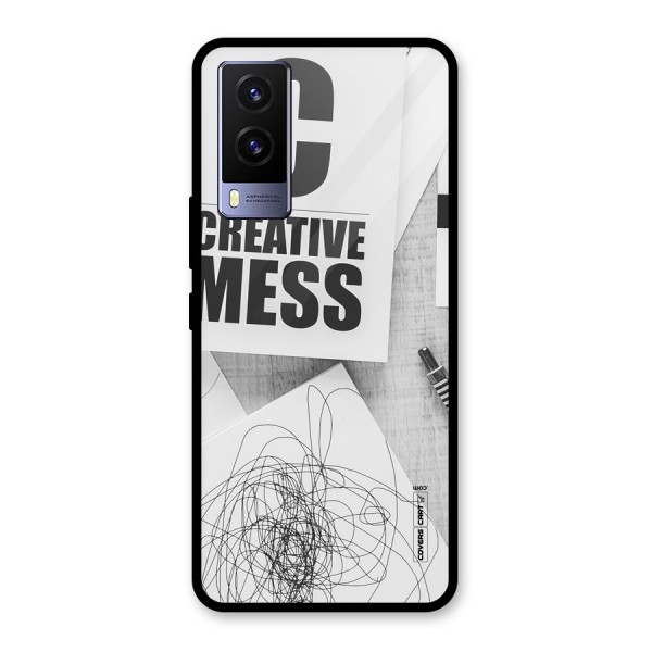 Creative Mess Glass Back Case for Vivo V21e 5G