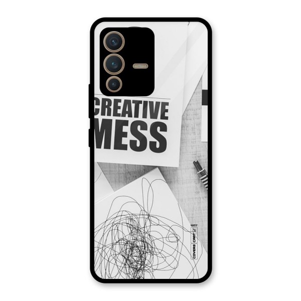 Creative Mess Glass Back Case for Vivo V23 5G