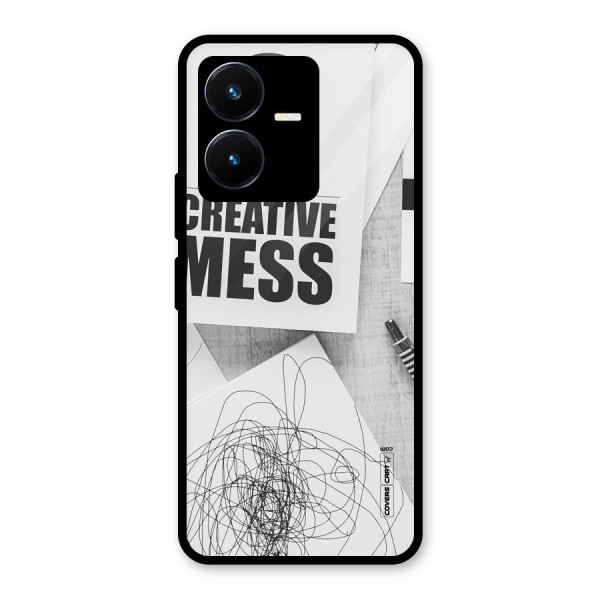 Creative Mess Glass Back Case for Vivo Y22