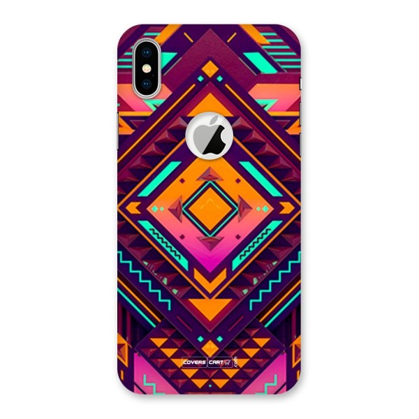 Creative Rhombus Back Case for iPhone XS Logo Cut