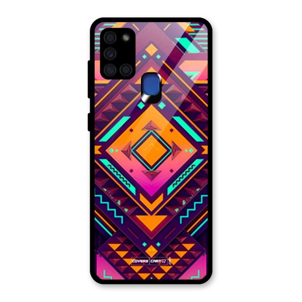 Creative Rhombus Glass Back Case for Galaxy A21s