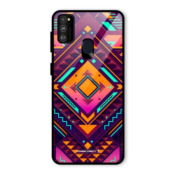 Creative Rhombus Glass Back Case for Galaxy M21