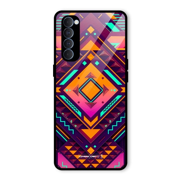 Creative Rhombus Glass Back Case for Oppo Reno4 Pro