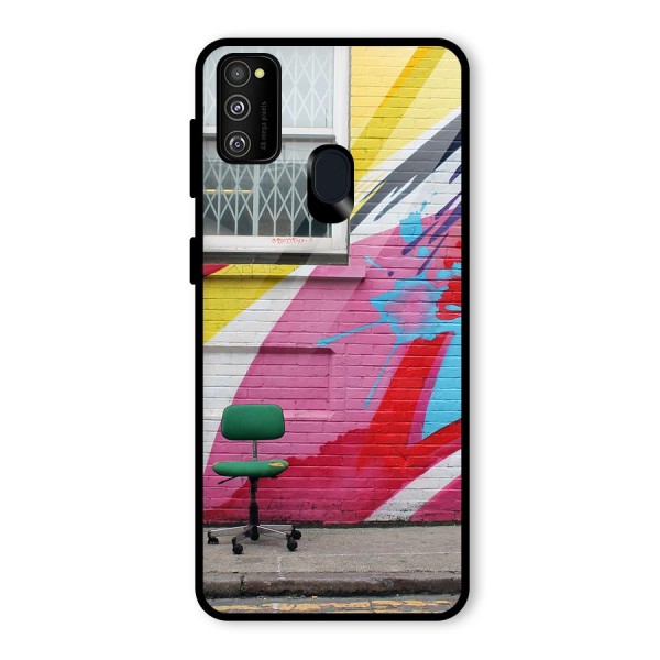 Creative Wall Art Glass Back Case for Galaxy M21