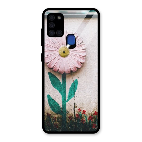 Creativity Flower Glass Back Case for Galaxy A21s