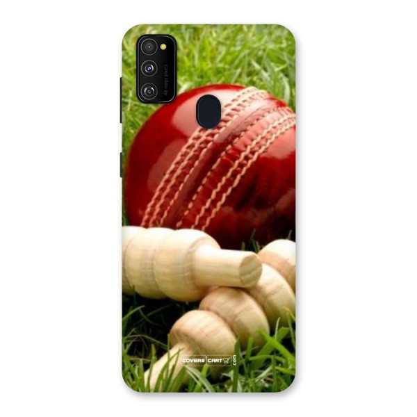 Cricket Ball and Stumps Back Case for Galaxy M21