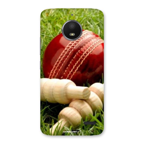 Cricket Ball and Stumps Back Case for Moto E4