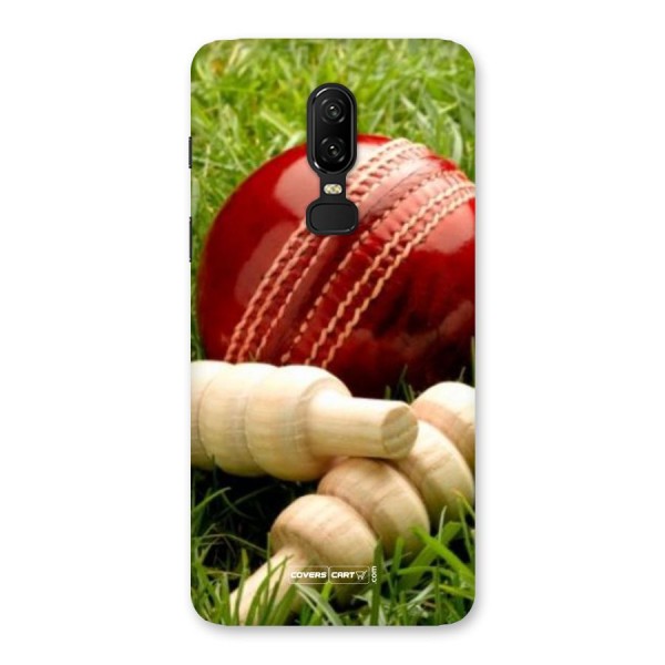 Cricket Ball and Stumps Back Case for OnePlus 6