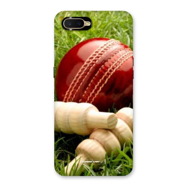 Cricket Ball and Stumps Back Case for Oppo K1