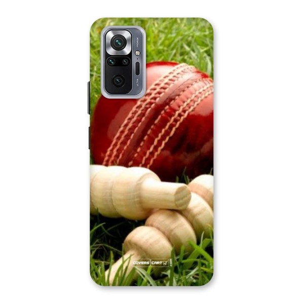 Cricket Ball and Stumps Back Case for Redmi Note 10 Pro