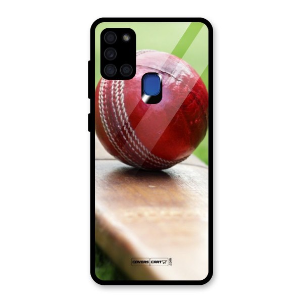 Cricket Bat Ball Glass Back Case for Galaxy A21s