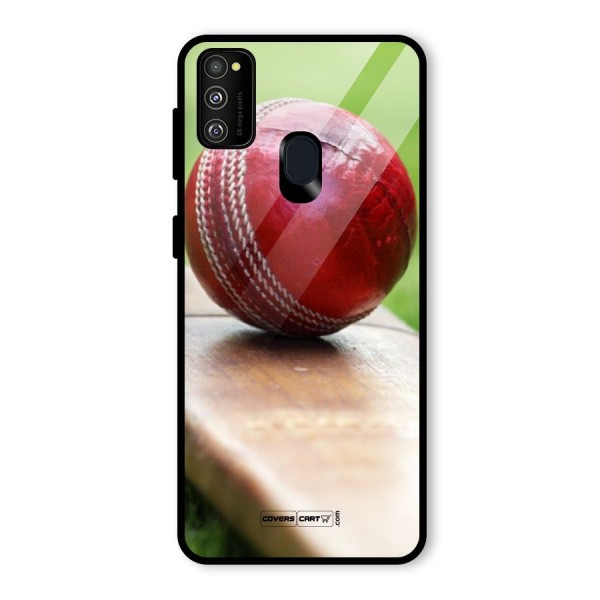 Cricket Bat Ball Glass Back Case for Galaxy M21