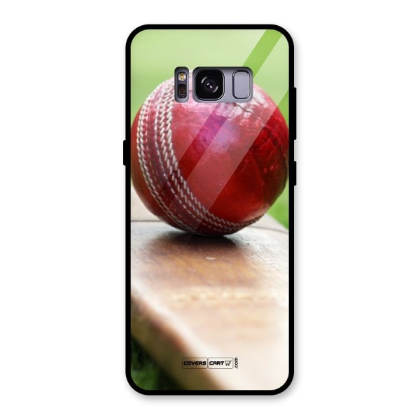 Cricket Bat Ball Glass Back Case for Galaxy S8