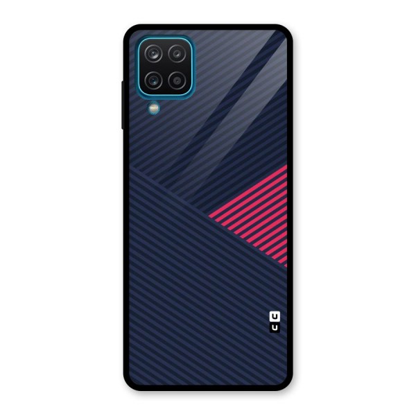 Criscros Stripes Glass Back Case for Galaxy A12