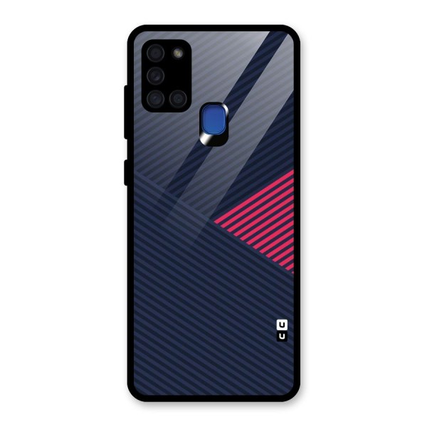 Criscros Stripes Glass Back Case for Galaxy A21s