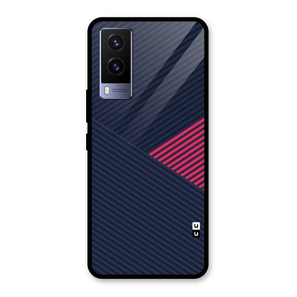 Criscros Stripes Glass Back Case for Vivo V21e 5G