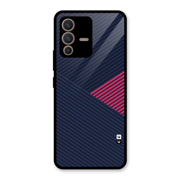 Criscros Stripes Glass Back Case for Vivo V23 5G